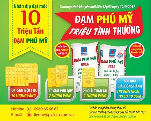 Đạm Phú Mỹ dành 10 tỷ đồng tri ân khách hàng