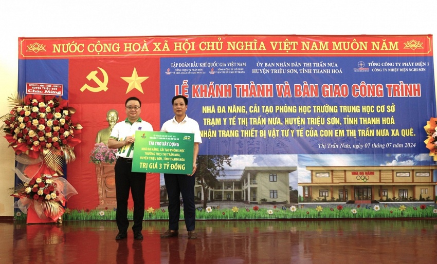 Petrovietnam hỗ trợ 8 tỷ đồng xây dựng trường, trạm tại huyện Triệu Sơn, tỉnh Thanh Hóa